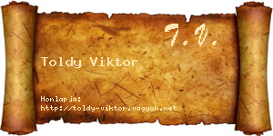 Toldy Viktor névjegykártya